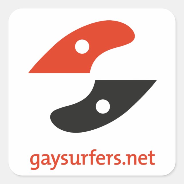 Adesivo Quadrado GaySurfers.net LOGO + URL (Frente)