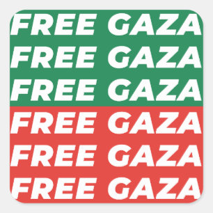 Adesivo Quadrado Gaza Livre - Cores da Bandeira da Palestina