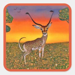 Adesivo Quadrado Gazela ao anoitecer