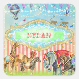 Adesivo Quadrado GC Magical Join Circus Vintage Blue