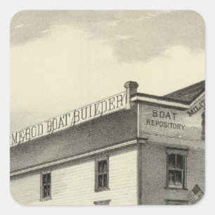 Adesivo Quadrado GC Ormerod, o construtor do barco, parque de