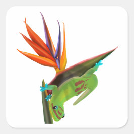 Adesivo Quadrado Gecko do dia no Pássaro do Paraíso
