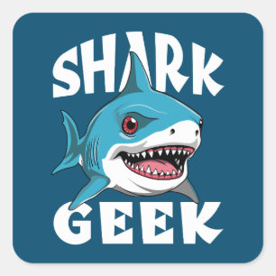 Adesivo Quadrado Geek de tubarão - Design cúmulo para os pavimentõe
