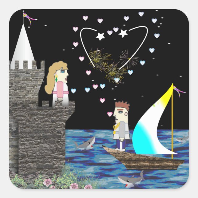 Adesivo Quadrado Geek Love Old Game School Personalizado (Frente)