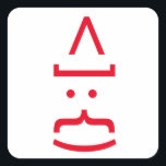 Adesivo Quadrado Geeky Santa Claus Emoticon Christmas<br><div class="desc">White Geeky Santa Claus Emoticon Vinhetas de Natal</div>