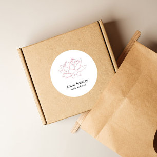 Adesivo Quadrado Gelado de lótus vermelho floresce o seu logo aqui