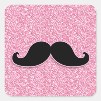 ADESIVO QUADRADO GELO DE TINTA PRETA DE MOSTACHE IMPRESSO