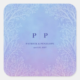 Adesivo Quadrado Gelo Lavanda Pervinca Etéreo Arco de Árvore