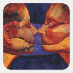 Adesivo Quadrado Gêmeo pequeno do espelho com figura