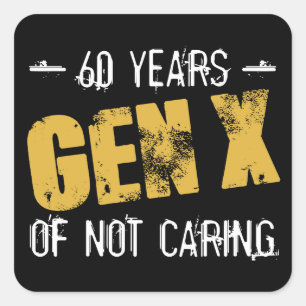 Adesivo Quadrado Gen X 60 Aniversário