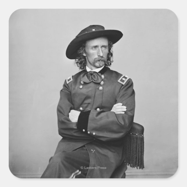 Adesivo Quadrado General George Custer 1 (Frente)