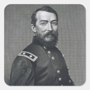 Adesivo Quadrado General Philip Sheridan, gravado de um photograp