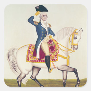 Adesivo Quadrado General Washington em um carregador branco, c.1835
