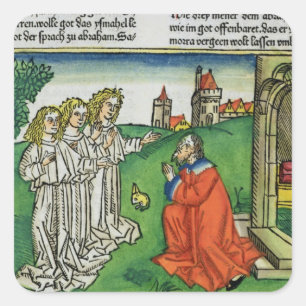 Adesivo Quadrado Génese 18 2 Abraham e os três anjos, do th