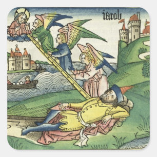 Adesivo Quadrado Génese 28 a escada de 10 Jacob, 'do Nuremberg