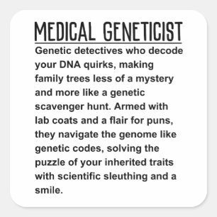 Adesivo Quadrado Geneticista Médica