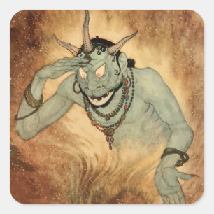 Adesivo Quadrado Gênio das Mil e uma Noites por Edmund Dulac