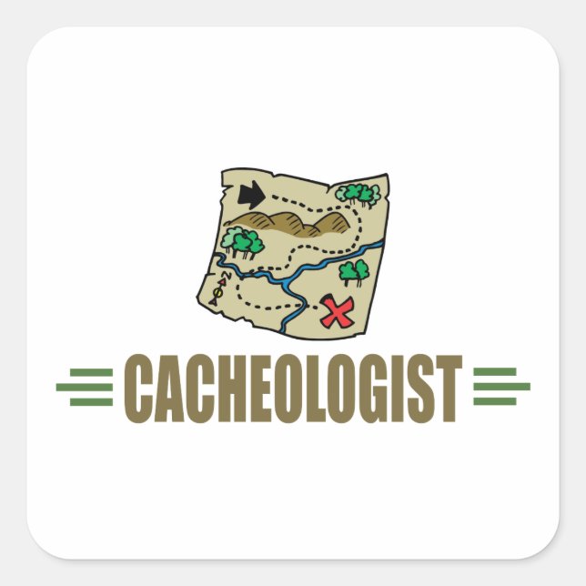 Adesivo Quadrado Geocaching Humorístico (Frente)