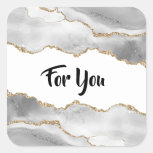 Adesivo Quadrado Geode aquarela esbranquiçada dourada agate elegan