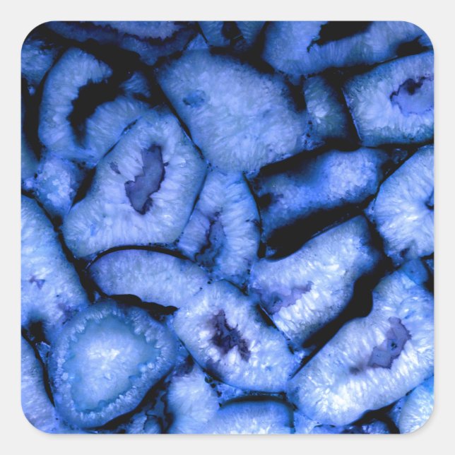 Adesivo Quadrado Geodes de Agato do Quartz Azul (Frente)