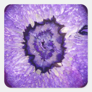 Adesivo Quadrado Geodo de Agato Roxo de Queda