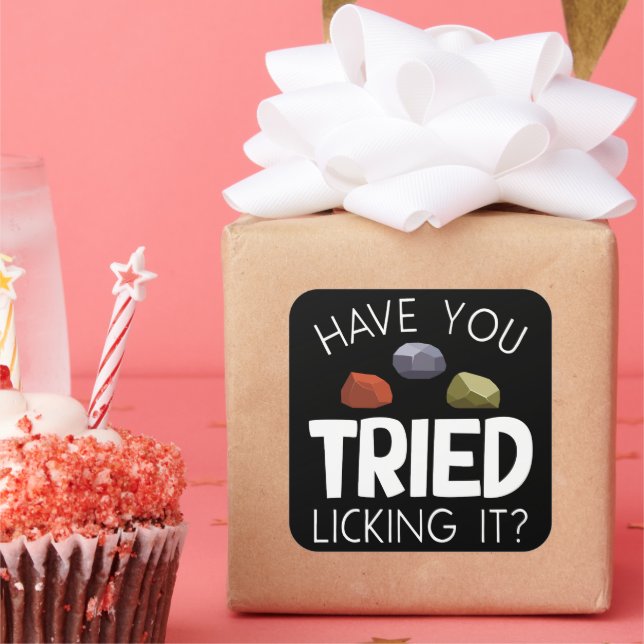 Adesivo Quadrado Geólogo Engraçado Lapidary Rock Collector Rockhoun (Festa)