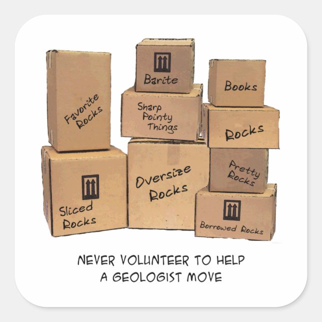 Adesivo Quadrado Geólogo Movendo o Humor Sticker (Frente)