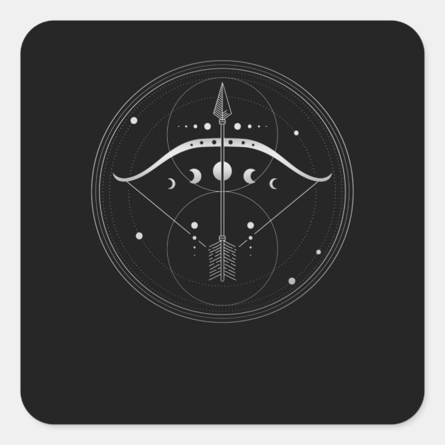 Adesivo Quadrado Geometria Sagrada De Arco E Seta (Frente)