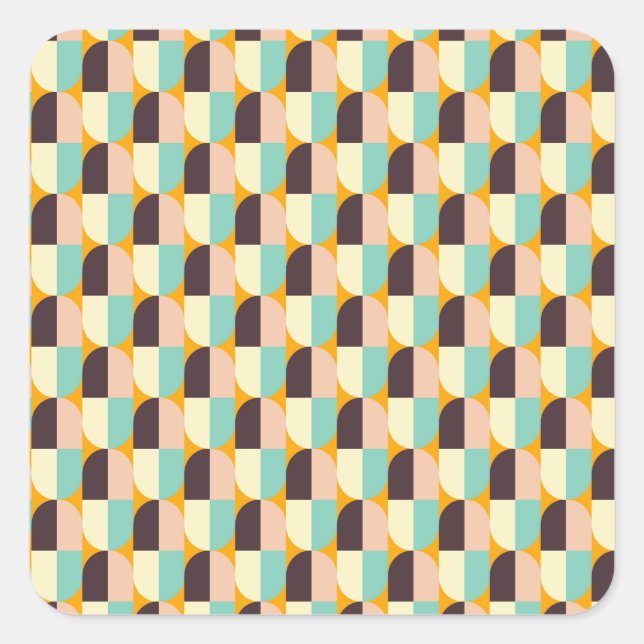 Adesivo Quadrado Geometric pattern with overlapping half-circles (Frente)