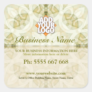 Adesivo Quadrado Geometrica Floral Earth Verde com logotipo de empr