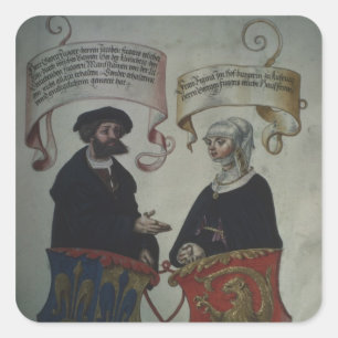 Adesivo Quadrado Georg Fugger sua esposa Regina Imhoff, 'Geheim