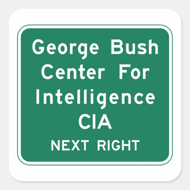 Adesivo Quadrado George Bush Center, Road Sign, Virginia, EUA (Frente)