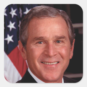 Adesivo Quadrado George W Bush Retrato Presidencial