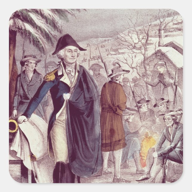 Adesivo Quadrado George Washington na Valley Forge (Frente)