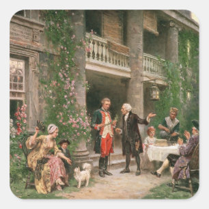 Adesivo Quadrado George Washington no jardim de Bartram