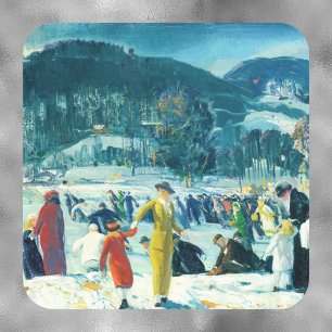 Adesivo Quadrado George Wesley Bellows - Amor ao inverno - Natal