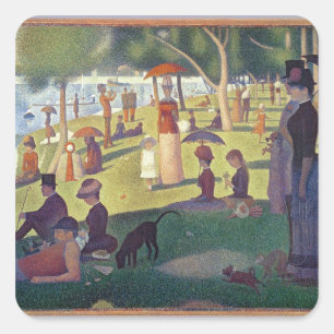 Adesivo Quadrado Georges Pierre Seurat   domingo à tarde no é