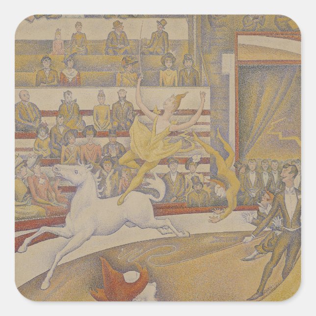 Adesivo Quadrado Georges Pierre Seurat | o circo, 1891 (Frente)