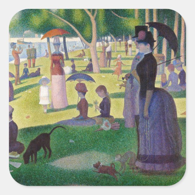 Adesivo Quadrado Georges Seurat - Domingo em La Grande Jatte (Frente)