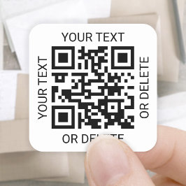 Adesivo Quadrado Gerador de Código QR Negócios Promocional Branco