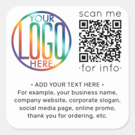 Adesivo Quadrado Gerador de códigos QR e seu Promocional comercial