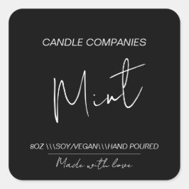 Adesivo Quadrado Gerador de Velas de Soja Negra