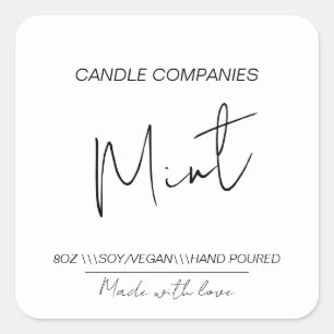 Adesivo Quadrado Gerador de Velas do Script Soy Vegan