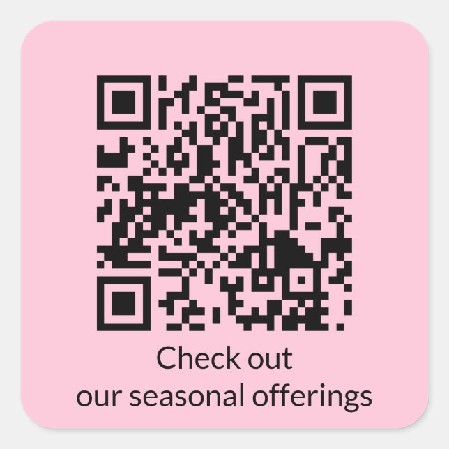 Adesivo Quadrado Gerar URL de Código QR Personalizado (Frente)