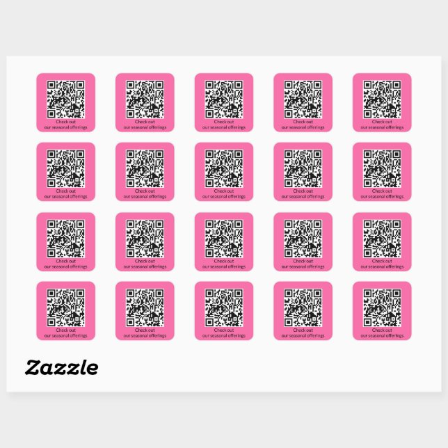 Adesivo Quadrado Gerar URL de Código QR Personalizado (Folha)