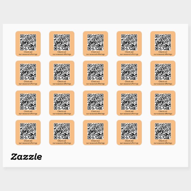 Adesivo Quadrado Gerar URL de Código QR Personalizado (Folha)