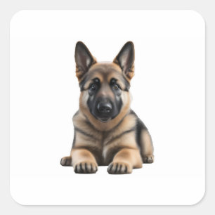 Adesivo Quadrado German shepherd