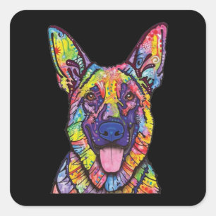 Adesivo Quadrado German shepherd