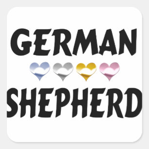 Adesivo Quadrado German shepherd Love Stickers