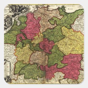 Adesivo Quadrado GermanyPanoramic MapGermany
